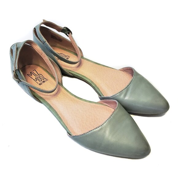 Miz Mooz Green Leather Flats - Picture 1 of 9